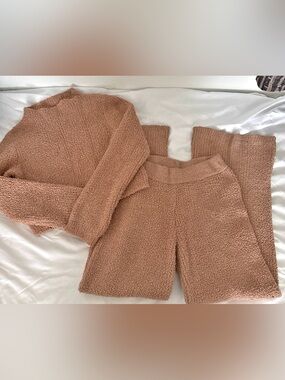 aerie Teddy Knit Kids Shorts - Tan